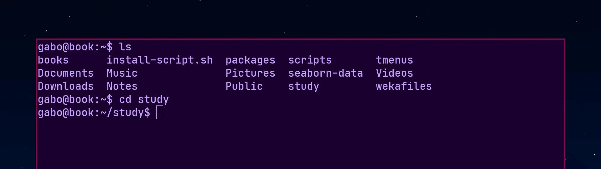 The ls and cd commands
